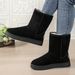 New Year's Edition Mid-Calf Plus-Size Fur-Integrated Winter Boots With Thicker Padding And Cozy Fleece For Casual Wear In Foreign Trade_vogvips.com