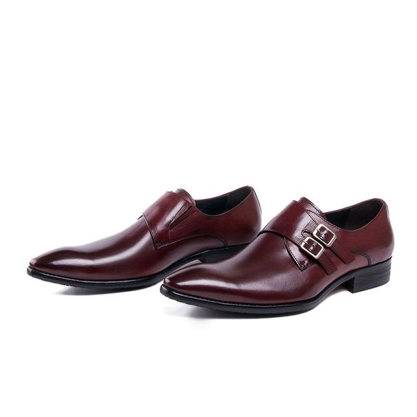 New Shoes With Buckles, Formal Leather Men's Cowhide Single Shoes, Work Wear Cowhide, Crafted In Size 37_vogvips.com