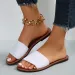 Womens Knit Strap Slide Sandals Casual Flat Open Toe Slip On Summer Shoes_vogvips.com
