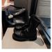 Women's Boots:Fashion Simple Design Martin Boots Chunky Heel,thick Sole,slim-fit Boots With Round Toe,pleated Design,back Zipper,stacked Short Boots_vogvips.com