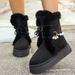 Women's Shoes Winter New Style Retro Fur Lined Warm Snow Boots For Women, Thick Sole, Fleece Lined, Extra Thick, Non Slip Cotton Shoes_vogvips.com