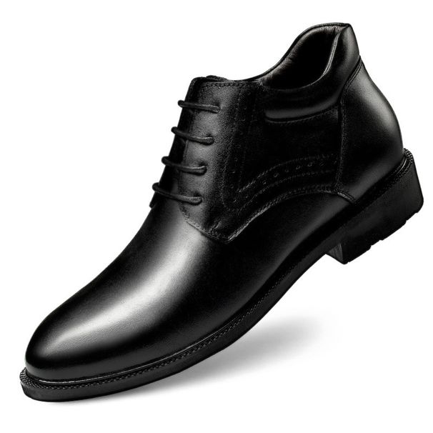 Dress Casual Men's Shoes Fleece Inner Height Increase Professional Casual Round Head Shallow Mouth Men's Shoes_vogvips.com