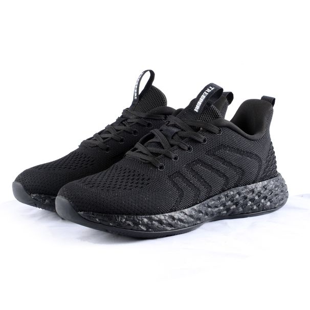 TREEPER All-Black Knit Sneakers: Breathable Comfort For Daily & Active Wear_vogvips.com
