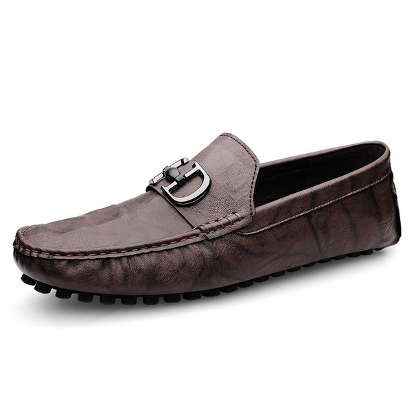 Doudou Shoes Men's Low-top Foot Loafers Loafers Horseshoe Buckle Driving Shoes_vogvips.com