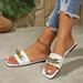 Metal Chain Fashion Casual Open-toed Outdoor Wear Flip-flops_vogvips.com