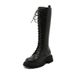 2023 Women's Lace-Up Long Martin Black Hidden Wedge Over-the-Knee High Boots Waterproof Platform Thick Sole_vogvips.com