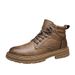 European Warm Series Bee One Wolf Flagship Store Martin Men's Autumn Winter High-top British Style Casual Leather Shoes Trendy Mid-top Work_vogvips.com