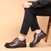 Men's casual leather shoes Leather business dress men's shoes thick soled big head breathable shoes_vogvips.com