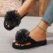 Women's Bowknot Flip-flops For Outdoor Wear, Fashionable And Versatile, Non-slip, Thick-soled, High-heeled, Trendy Beach_vogvips.com