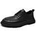 European Warm Series Autumn Winter New Round Toe Casual Leather For Teenagers Outdoor Sports Sneakers Fashion Lace-up Flat Shoes 22092_vogvips.com