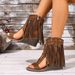 Free Shipping Cross-border Roman Thong With Tassels For Women, 2026 New Spring Open-toe Side Zipper Height-increasing_vogvips.com