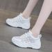 Single Net Dad Shoes Women's Rhinestone Thick Sole Heightening Lightweight Soft Sole Breathable Casual Sports Women's Shoes_vogvips.com