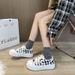 Spring New White Women's Linen Board Shoes, Korean Version, Casual And Versatile, Thick Soled, Low Cut, Lightweight_vogvips.com
