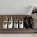 French Evening Wind Silver Mary Jane Shoes Women's Skirt Loafer Small Leather Shoes Flat Shoes_vogvips.com