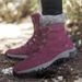 Women's High Top Cotton Shoes, Snow Boots, Thickened And Plush Warm Cotton Shoes, Outdoor Fashionable Casual Shoes_vogvips.com