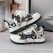 Girls' Casual Skate Shoes – Lightweight & Soft Rubber Sole, Breathable PU Sneakers For Kids (Pink/Black, Low-Top Lace-Up)_vogvips.com