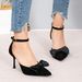 2026 Summer New Thin Heel Single With One-Strap Buckle, Hollow Pointed Toe High Heels, Fashion Bowknot Women's Shoes_vogvips.com