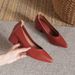 MTX Genuine Grandma Shoes With Chunky Pointed Toe, Mid-Heel Women's Single Shoes, 2025 New Spring And Autumn Versatile Soft_vogvips.com