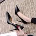 Black Soft Leather High Heels For Women, Stiletto Sexy Pointed Toe, 2023 Spring And Autumn New French Style Elegant_vogvips.com