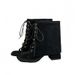 Small Wow Women's Strappy Square Toe High Heel Sandals With Chunky Heel & Ankle Wrap, Fashionable Open-Toe Booties For Summer & Fall_vogvips.com