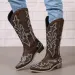 Embroidery Cowboy For Knee High Med Calf Vintage Western Cowgirl Boots Women Heeled Casual Shoes Autumn Block Heel_vogvips.com