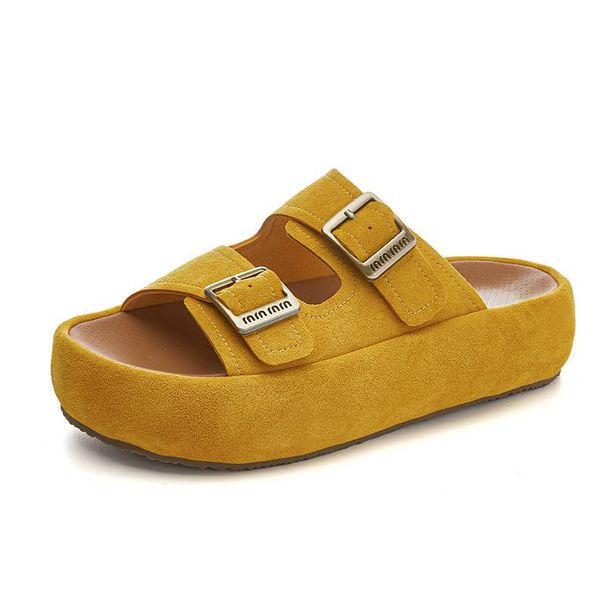 MingLiu New Slippers For Outdoor Wear, Fashionable 2025 Summer Casual Versatile, Flat Bottomed, Semi Draggable, High-end Beach Slippers_vogvips.com