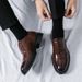 Men's Fashion Brown Derby Shoes Genuine Leather British Black Business Suit Men's Shoes Lace-up Oxford Shoes Banquet Dress Wedding Shoes Plus Size 46_vogvips.com