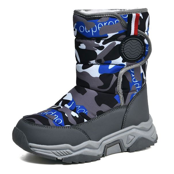 Children's Snow Boots Winter Outdoor Thickened Waterproof Medium And Large Children's Cotton Shoes Windproof And Cold-proof High Boots_vogvips.com