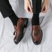Unbeatable Quality Unbeatable Quality Tassel Business Dress Casual Leather Hairdresser Men's Shoes Thick Heel Height Increase One Step British Loafers_vogvips.com