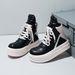 2025 Autumn Winter New Genuine Leather Trendy Short Boots High Top Inverted Triangle Black White Personality Thick Sole_vogvips.com