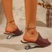 Cross-border European And American Large-size Square-toed Unique Heel For Women, 2026 New Open-toe High-heeled Women's_vogvips.com