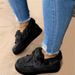 2025 Winter Cross-Border Trade Cotton European And American Style Bowknot Warm Flat Large Size Furry Women's Snow Shoes_vogvips.com