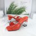 New Square Head Rhinestone Block Clear Heeled Dress Shoes European American Style High Heels Party Fancy Ladies Sandals_vogvips.com