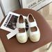 Sheepskin Version~ Velcro Large-Toe Shoes 2025 Summer New Model Genuine Leather Round-Toe Lace-Up Thick-Soled Closed-Toe_vogvips.com