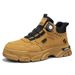 European Warm Series Fashion Rotating Buckle Slip-On Martin Autumn Winter New Leather High Top Flat Casual Sports Trendy Men's Boots_vogvips.com
