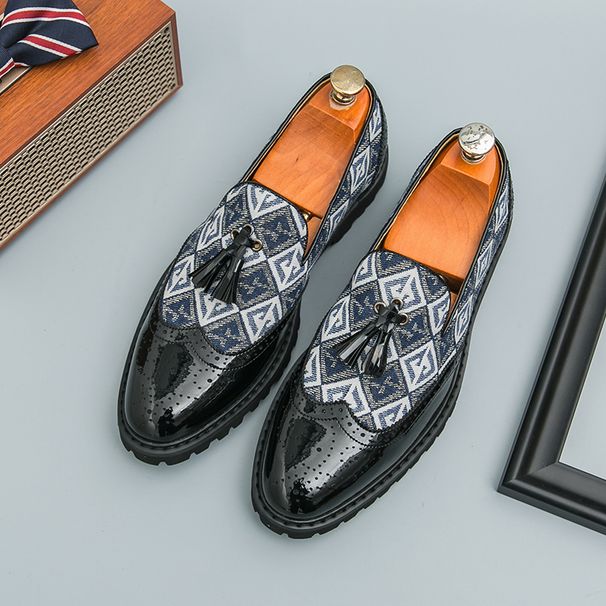 New Fashion Men's British Black Business Casual Loafer Shoes Daily Driving Office Leather Shoes One Foot Pedal Lazy Brown Banquet Dress Wedding Men's_vogvips.com