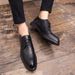Euro Step Brogue Carved Pointed Lace-Up Leather For Men Spring New Business Formal British Style Office Shoes_vogvips.com