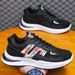 Men's Shoes With Mesh Upper, Trendy Flying Woven Sports Shoes, Fashionable Outdoor Running Shoes, Breathable Casual Shoes_vogvips.com