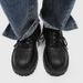 Men's Classic Black Derby Shoes With Thick Sole & Height Increase – Stylish Low-Cut Business Casual Footwear_vogvips.com