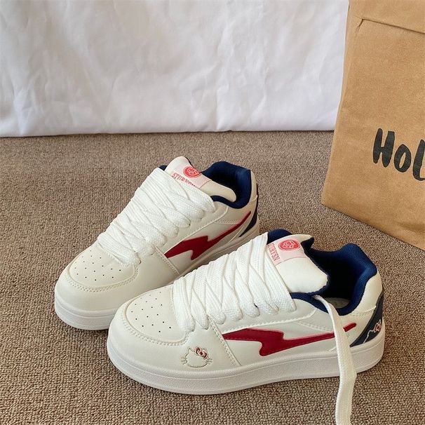 Women's Korean Style Casual Student Sneakers Color Blocked Retro Harajuku Style Loafers Trendy Versatile American Design_vogvips.com