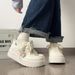 Huili WXY-Q273Z Thick-Soled Platform Shoes For Women, 2026 Spring New Model, Versatile Sneakers With Pony Pendant, White Shoes (Magic_vogvips.com