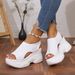 Thick Sole Sandals Women's Summer New Fish Mouth Plaideasiest For Match Flyknit Sports Casual Sandals_vogvips.com