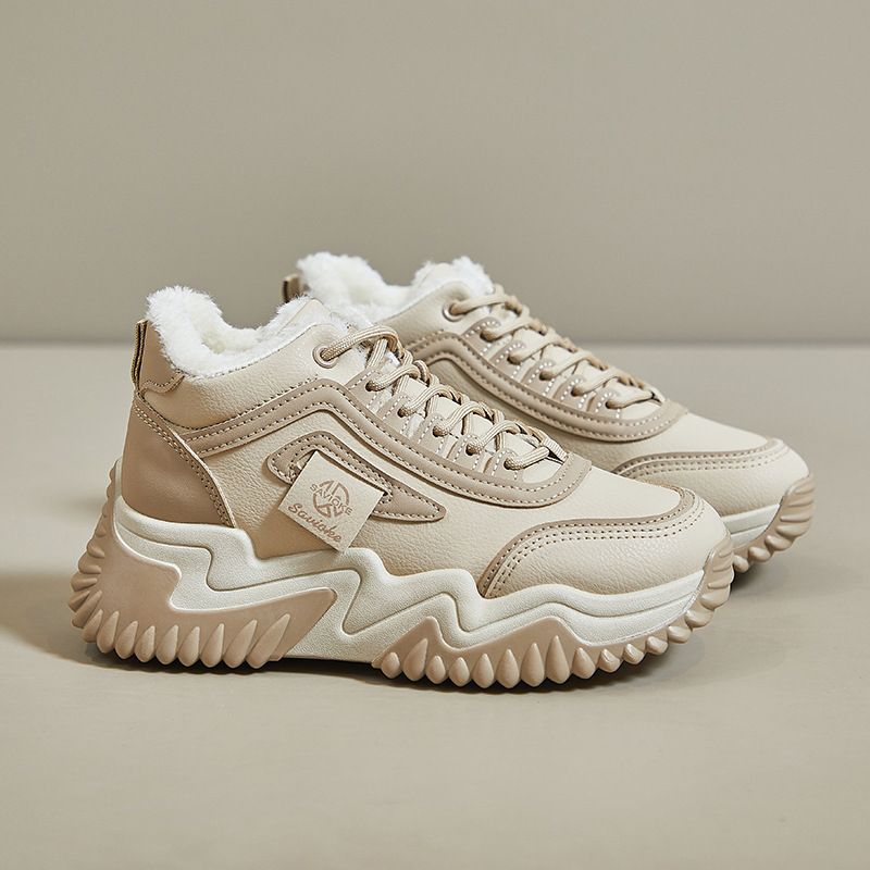 2025 Winter New Korean Version Ins Style Fleece-Lined Dad For Female Students Thick-Soled Sports Height-Increasing_vogvips.com
