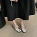Square Head Small Leather Shoes Women's Design Sense Niche Flat Mary Jane Shoes Tide_vogvips.com