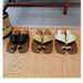 Grape Mom's Style Women's Metal Flip Flops Resort Square Toe Strap Woven Sandals Elegant_vogvips.com