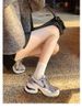 Women's Shoe Thick Bottom Silver Horned King Torre Shoes Women's Lace-up Sports Casual Shoes Increased In Trendy Shoes For Women_vogvips.com