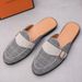 European Station Fashionable Black Rivet Mules Four Seasons New Trend Black Slip-on Men's Shoes Slip-on Nightclub Casual Banquet Dress Shoes_vogvips.com