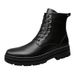 Men's Fur Boots Tooling Shoes Outdoor Martin Boots Mid-top Leather Boots Non-slip Casual Men's Shoes_vogvips.com