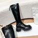 2024 Autumn Winter New Melad Long With Belt Buckle, Wide Zipper, Western Style Riding Boots For Plus Size Women_vogvips.com