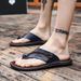 Large Herringbone Outerwear Casual Handmade Slippers, Clamp Feet, Men's Beach Sandals_vogvips.com